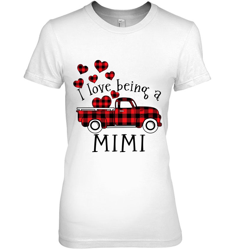 I Love Being A Mimi Red Truck With Heart Valentine's Day