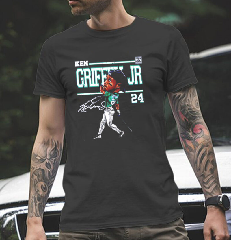 Ken Griffey Jr Seattle Derby Cartoon Signatures Unisex T-Shirt