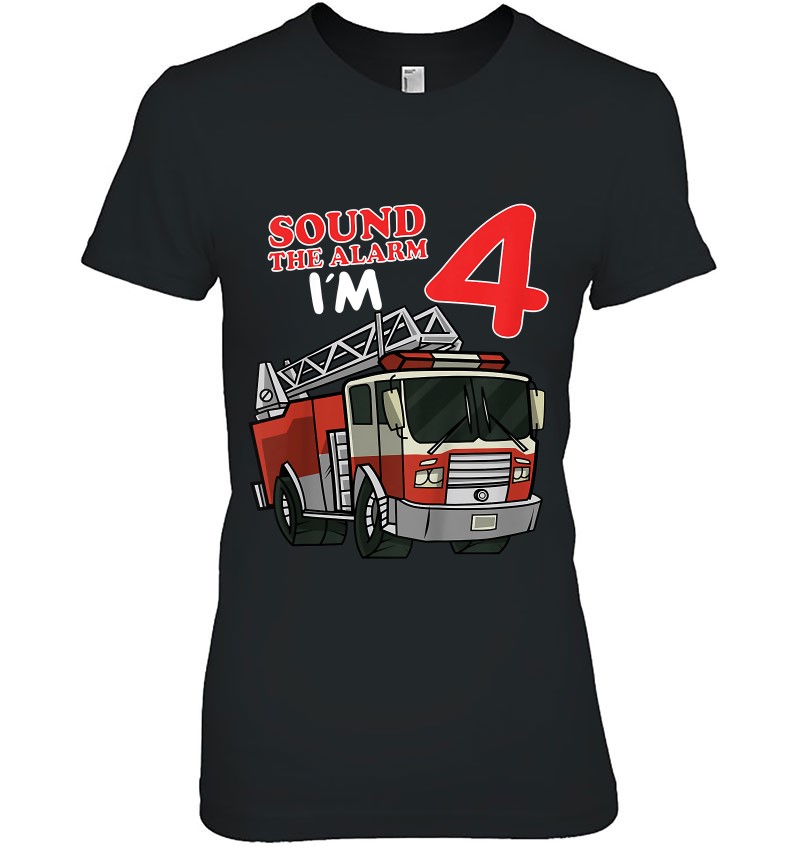 Kids Fire Truck 4Th Birthday Firefighter 4 Years Old Toddler Bday