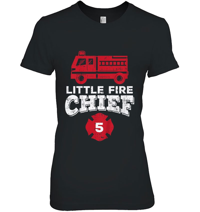 Kids Little Fire Chief 5 Truck 5Th Birthday Firefighter Boys Gift
