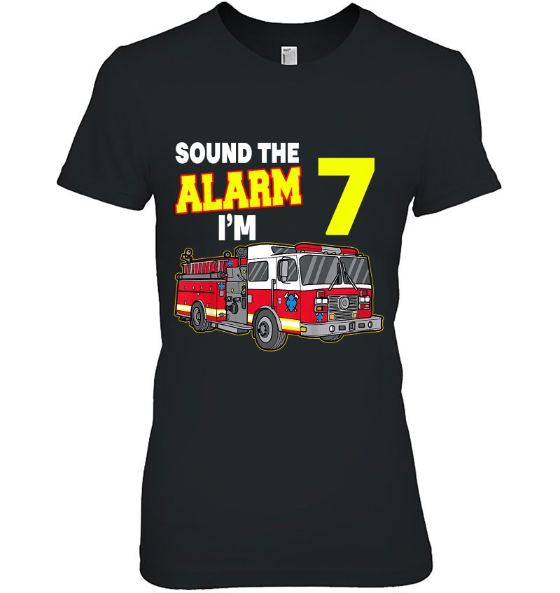 Kids Sound The Alarm I’m 7! Kids Fire Truck Firefighter Birthday