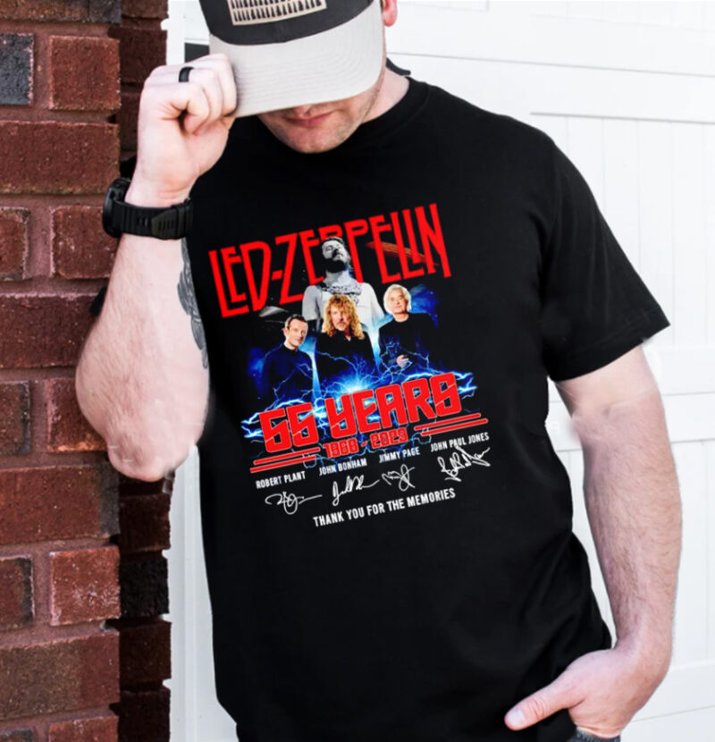 Led Zeppelin 55 Years 1968 2023 Signatures Thank You For The Memories Unisex T-Shirt