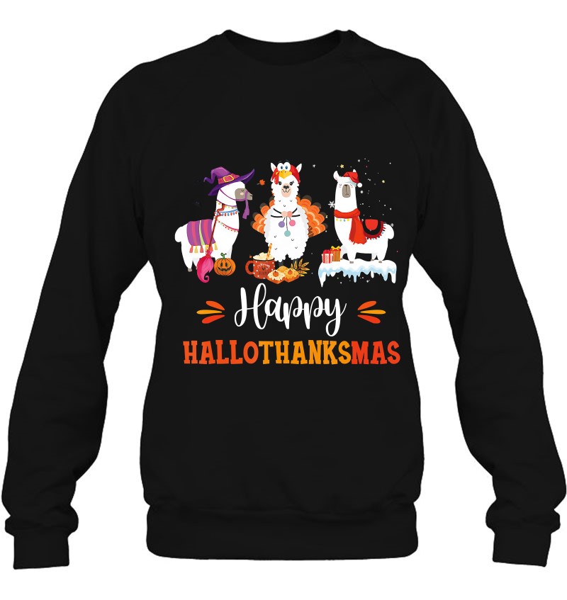 Llama Happy Hallothanksmas Halloween Thanksgiving Xmas