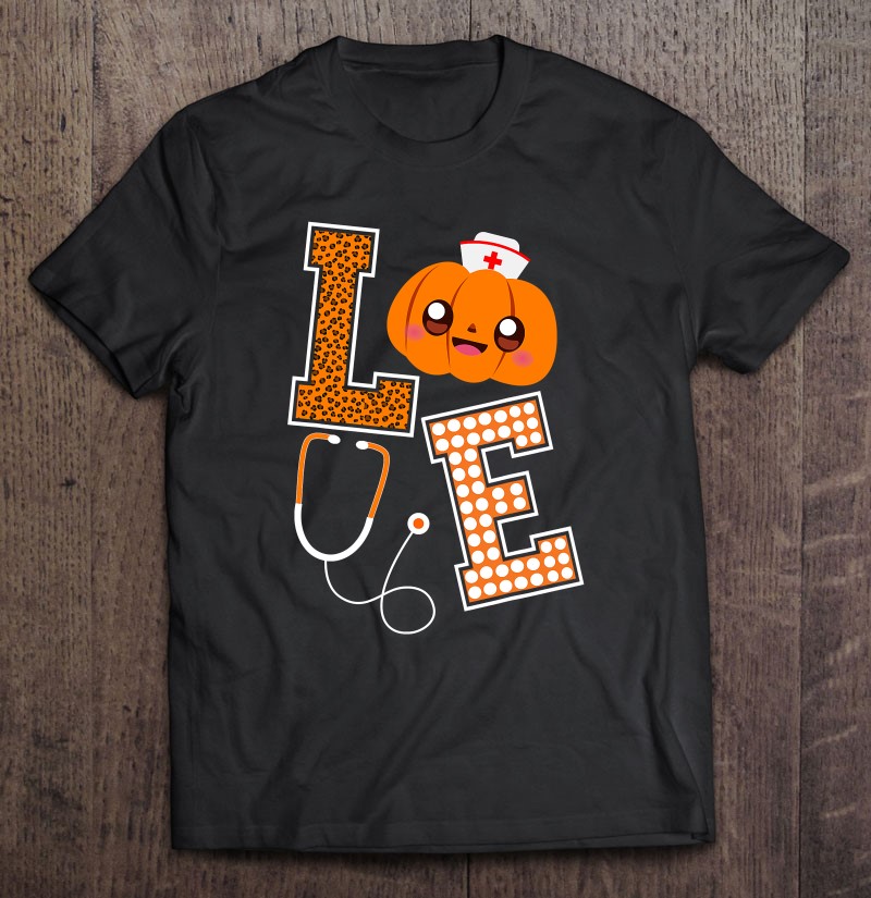 Love Nurse Halloween Pumpkin Fall Nurses Costume Womens
