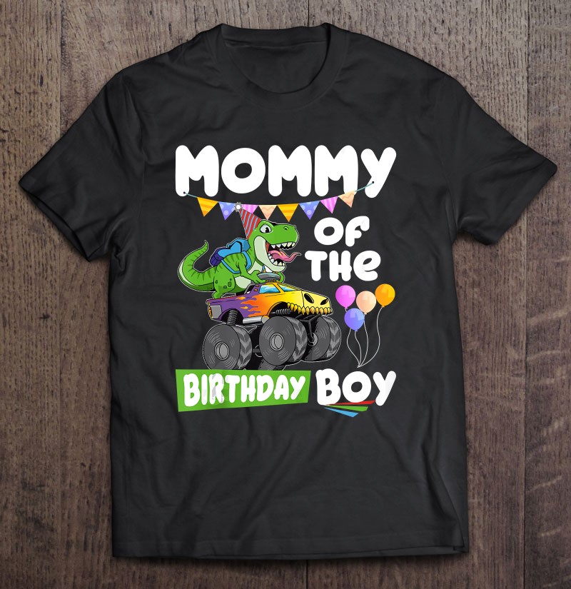 Mommy Of The Birthday Boy Shirt T Rex Dinosaur Monster Truck Tank Top