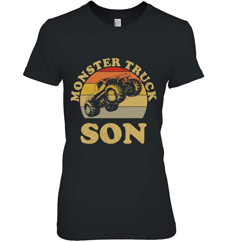 Monster Truck Son Vintage Retro Sunset Design Gift For Sons