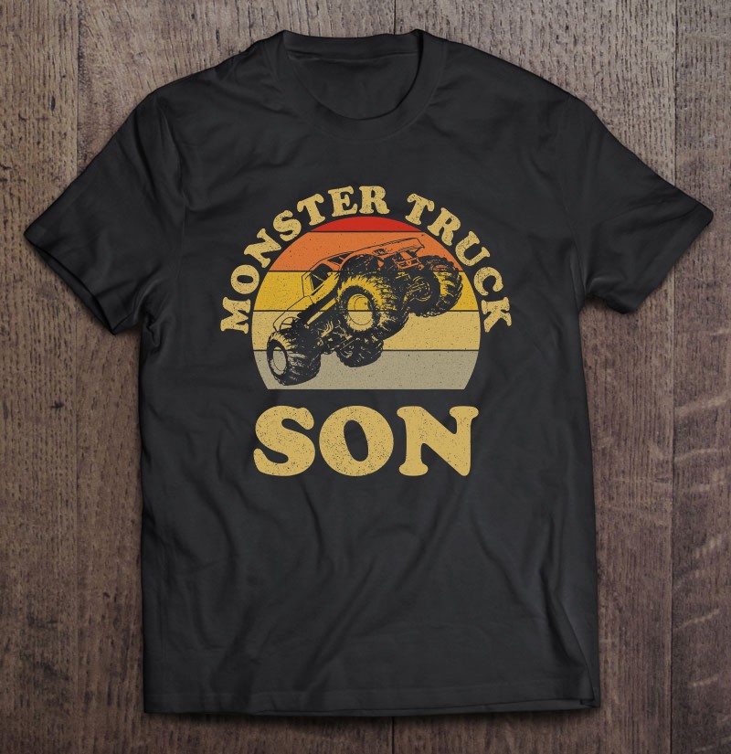 Monster Truck Son Vintage Retro Sunset Design Gift For Sons