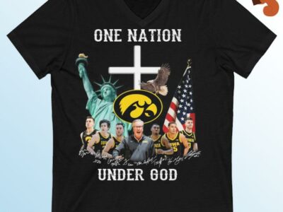 One Nation Under God Iowa Hawkeyes Basketball Signatures Shirt