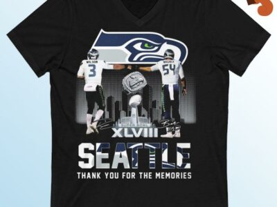 Russell Wilson And Bobby Wagner Seattle Seahawks Signatures Thank You For The Memories Shirt