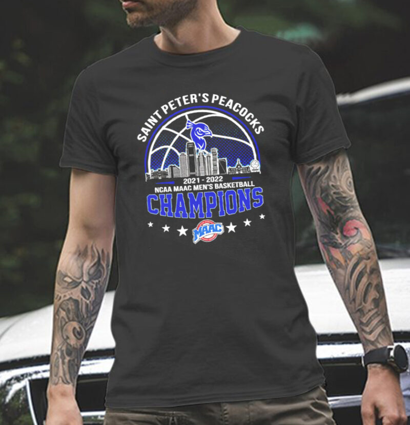 Saint Peters Peacocks 2021-2022 Ncaa Maac Mens Basketball Champions Unisex T-Shirt