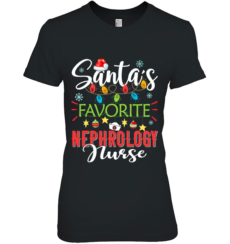Santa’s Favorite Nephrology Nurse Light Santa Hat Christmas
