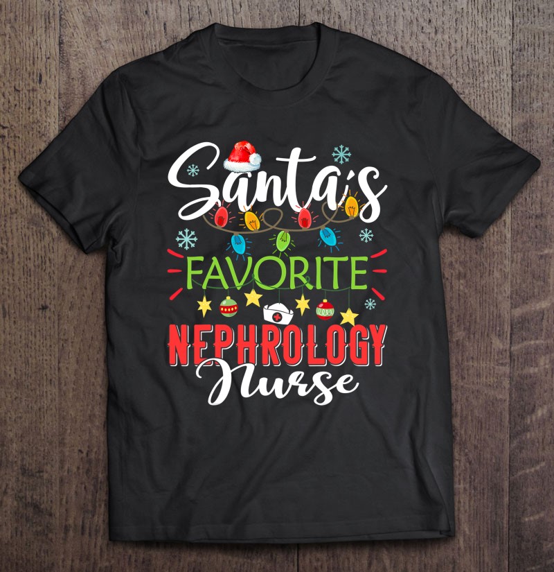 Santa’s Favorite Nephrology Nurse Light Santa Hat Christmas