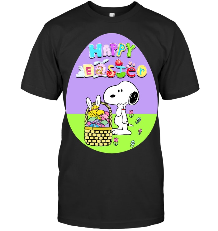 Snoopy Woodstock Inside Easter Eggs Happy Easter T-Shirt