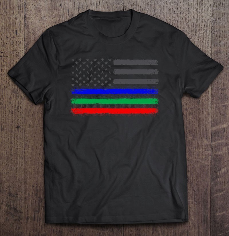 Thin Blue Green Red Line Flag Police Military Firefighter