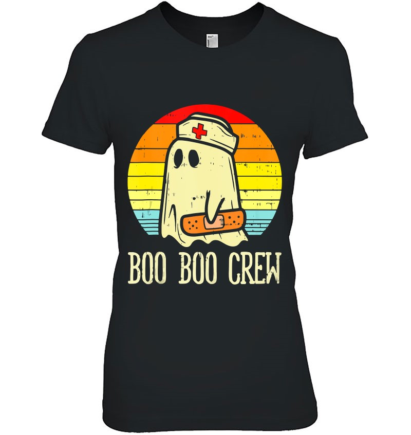 Womens Boo Boo Crew Ghost Nurse Retro Halloween Nursing Gift Tank Top