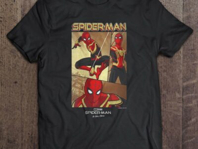 Womens Marvel Spider-Man No Way Home Spider-Man Panel Poster V-Neck Shirt