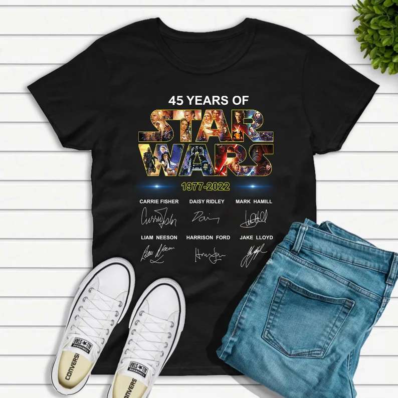 Star Wars 45 Years Signatures T Shirt