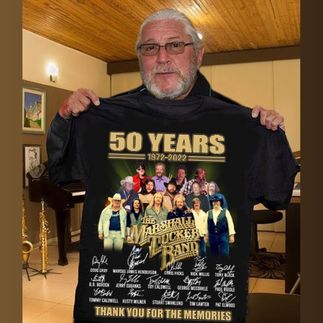 The Marshall Tucker Band 50 Years 1972-2022 Thank Memories Signed Shirt