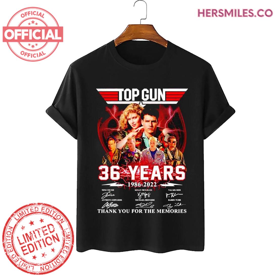 Top Gun Maverick 1986-2022 Thank you for the Memories Signatures T-shirt