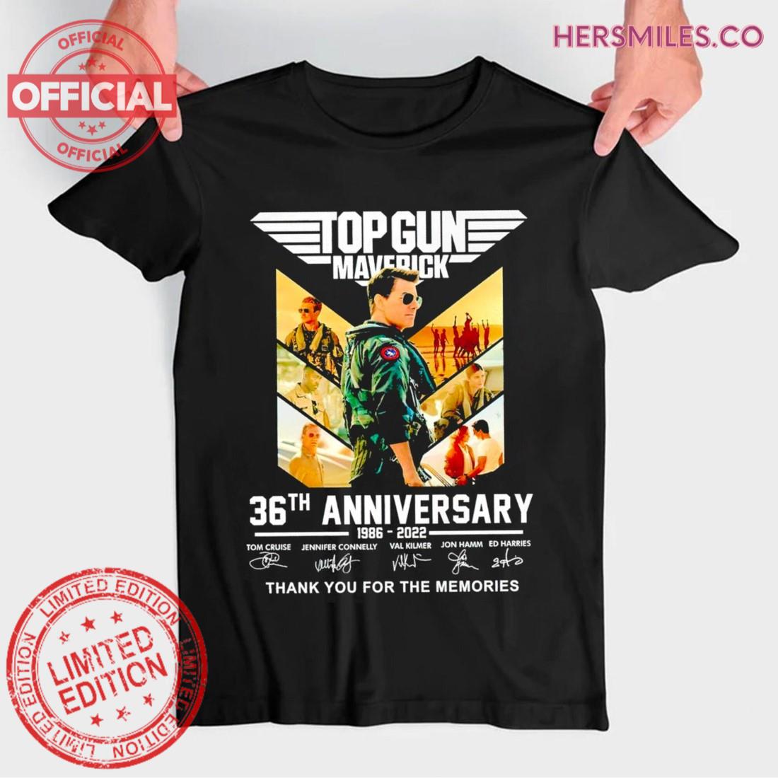 Top Gun Maverick 36th Anniversary 1986-2022 Signatures Unisex T-Shirt