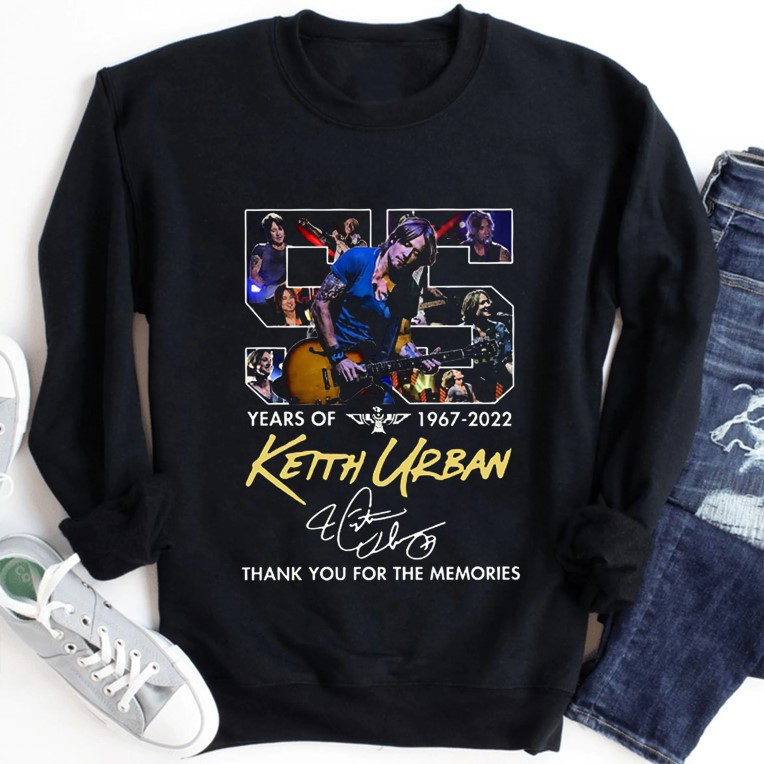 55 Year Of 1967-2022 Thank You For The Memories Keith Urban T-Shirt