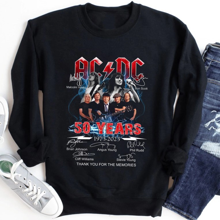 ACDC 50 Years 1973 -2023 Thank You For The Memories Unisex T-Shirt