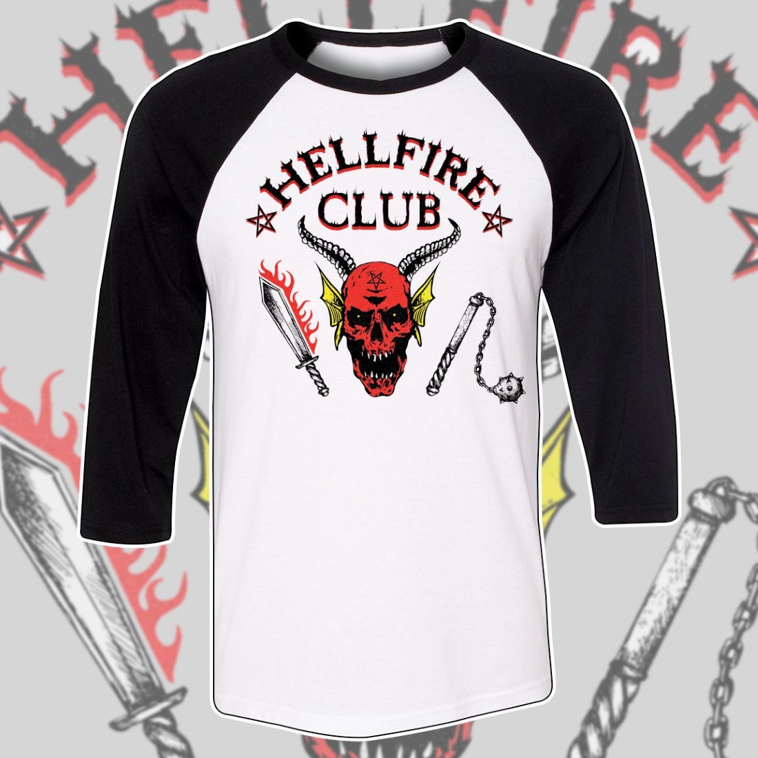 Hellfire Club Baseball Stranger Things Tee