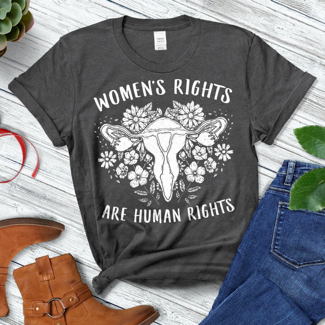 Women's Rights Are Human Rights Flower Retro T Shirt