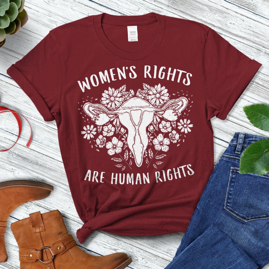 Women’s Rights Are Human Rights Flower Retro T Shirt