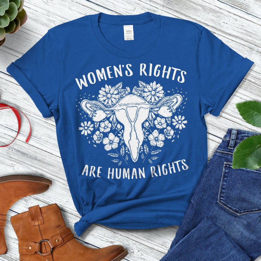 Women's Rights Are Human Rights Flower Retro T Shirt