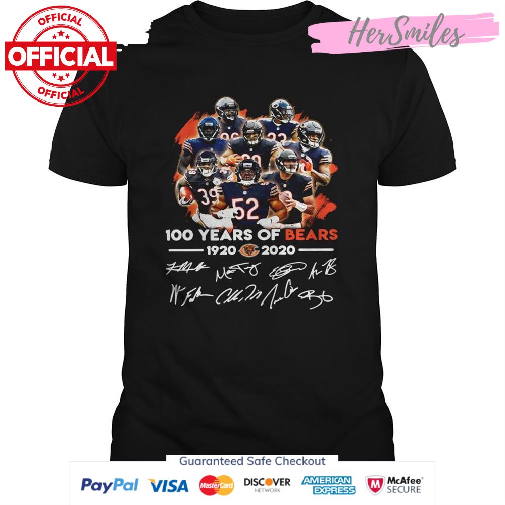 100 years of Chicago Bears 1920 2020 signature shirt