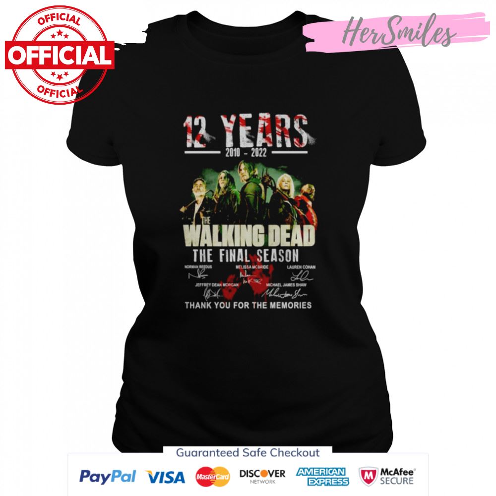 12 Years 2010-2022 The Walking Dead The Final Season Signatures Thank You For The Memories Shirt 12 Years 2010-2022 The Walking Dead The Final Season Signatures Thank You For The Memories Shirt