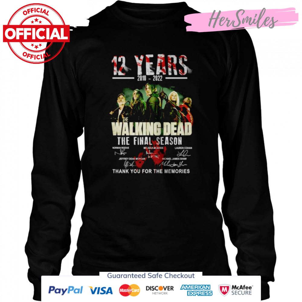 12 Years 2010-2022 The Walking Dead The Final Season Signatures Thank You For The Memories Shirt 12 Years 2010-2022 The Walking Dead The Final Season Signatures Thank You For The Memories Shirt