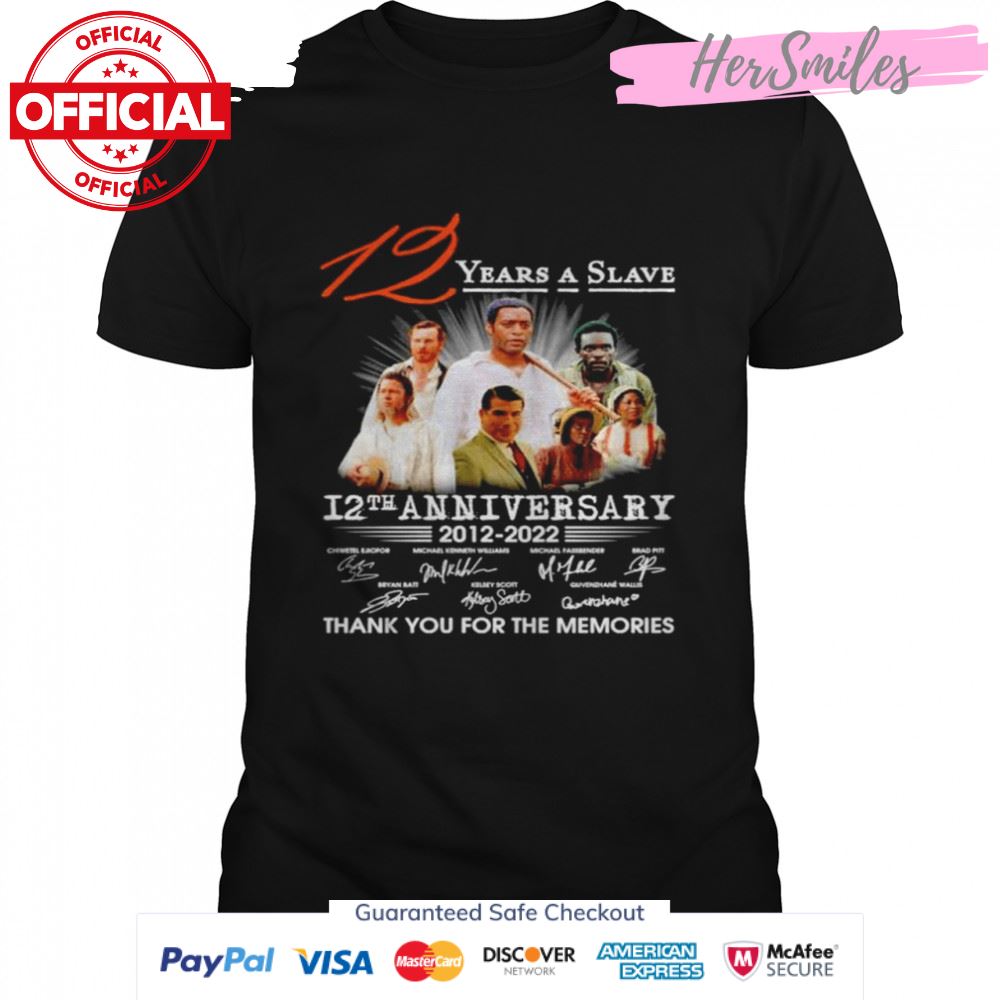 12 Years a Slave 12th anniversary 2012 2022 thank you for the memories signatures T-shirt