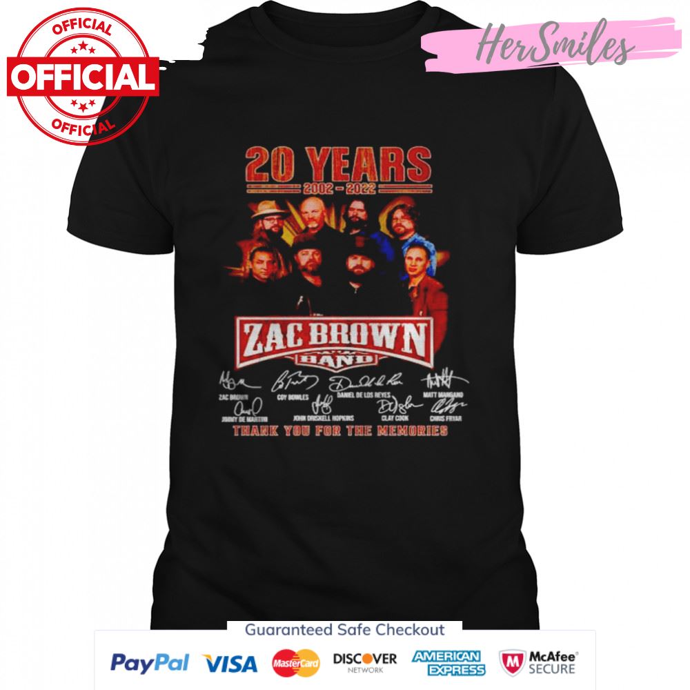 20 years of Zac Brown band 2002 2022 signatures shirt 20 years of Zac Brown band 2002 2022 signatures shirt