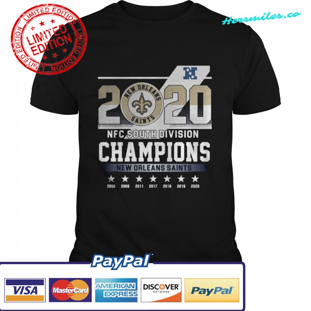 2020 Afc North Division Champions New Orleans Saints 2008 2009 2011 2017 shirt