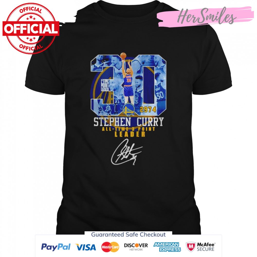 30 Stephen Curry all time 3 point leader signature shirt