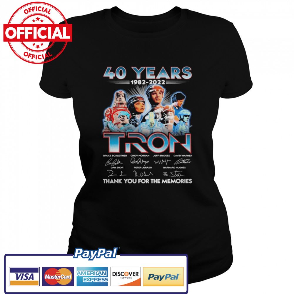 40 Years 1982-2022 TRON Signatures Thank You For The Memories Shirt