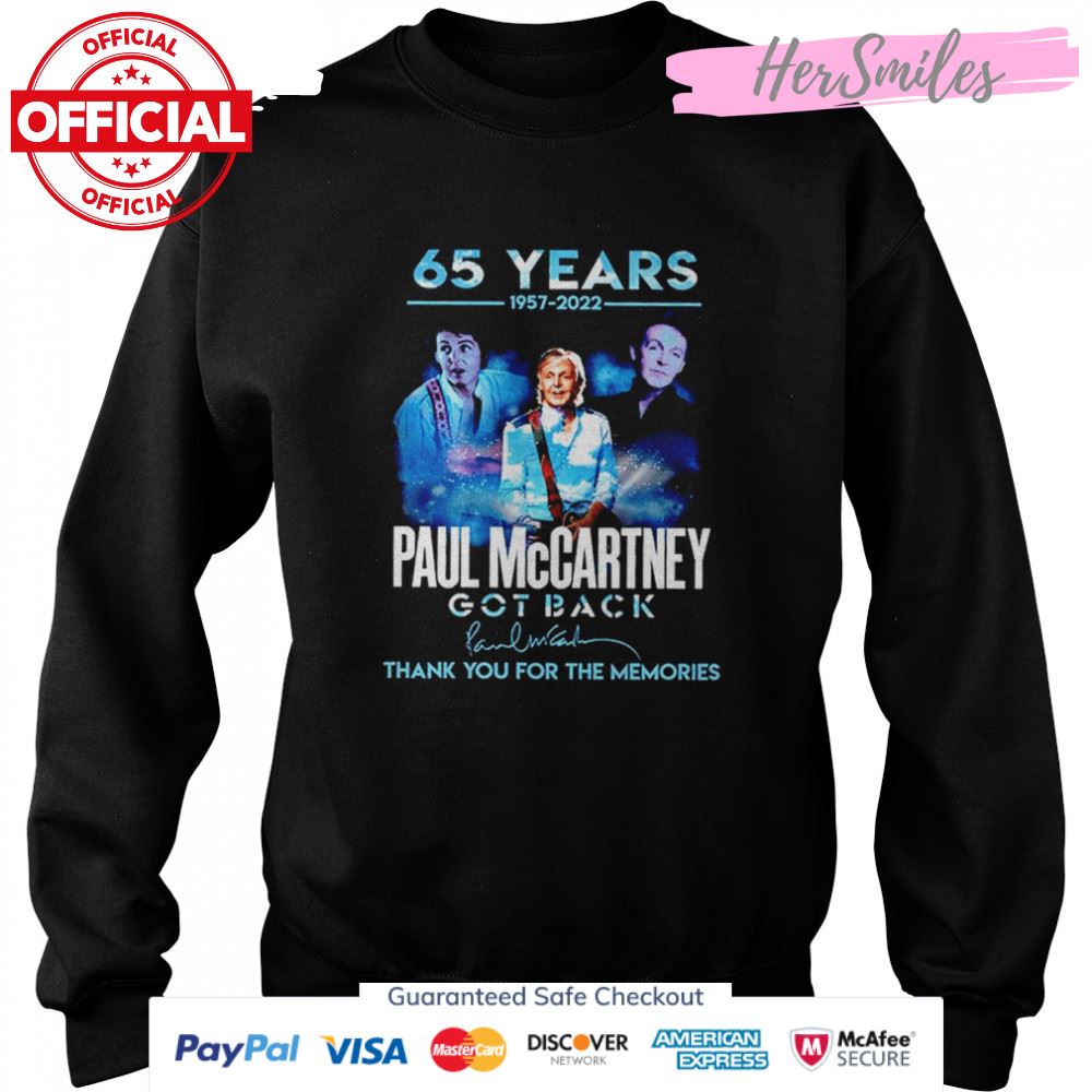 Paul-McCartney 2022 Tour Got Back Signature Thank You For The Memories T-Shirt 