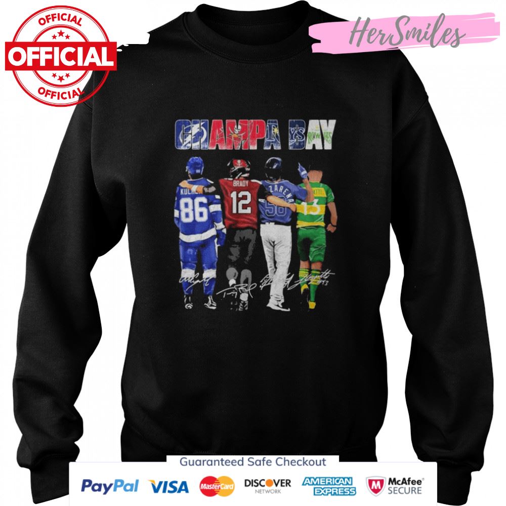 Champa Bay Sports Teams Signatures Shirt Champa Bay Sports Teams Signatures Shirt