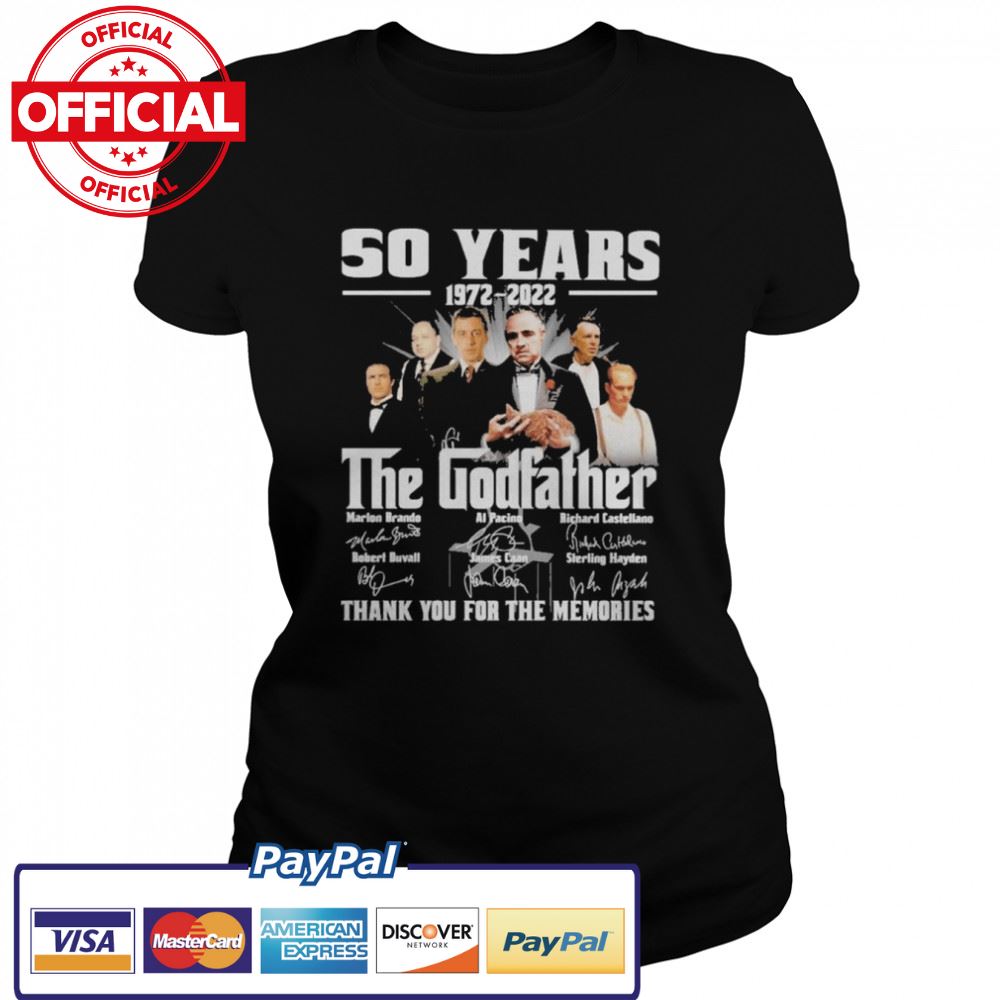 50 Years 1972 – 2022 The Godfather Thank You For The Memories Signatures Shirt