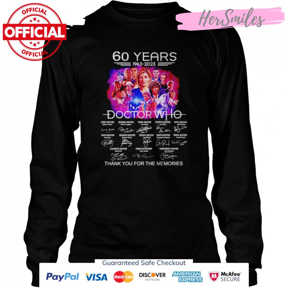 60 years Doctor Who 1963 2023 signatures shirt 60 years Doctor Who 1963 2023 signatures shirt