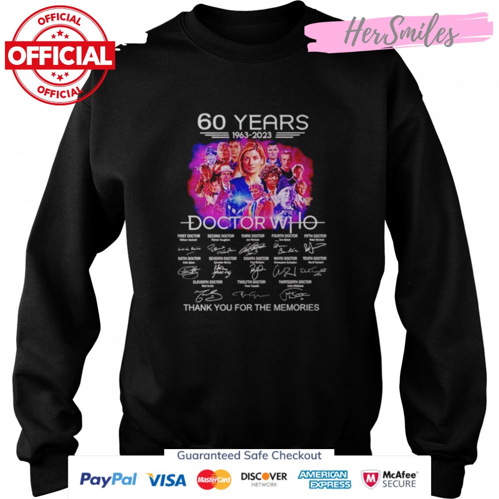 60 years Doctor Who 1963 2023 signatures shirt 60 years Doctor Who 1963 2023 signatures shirt