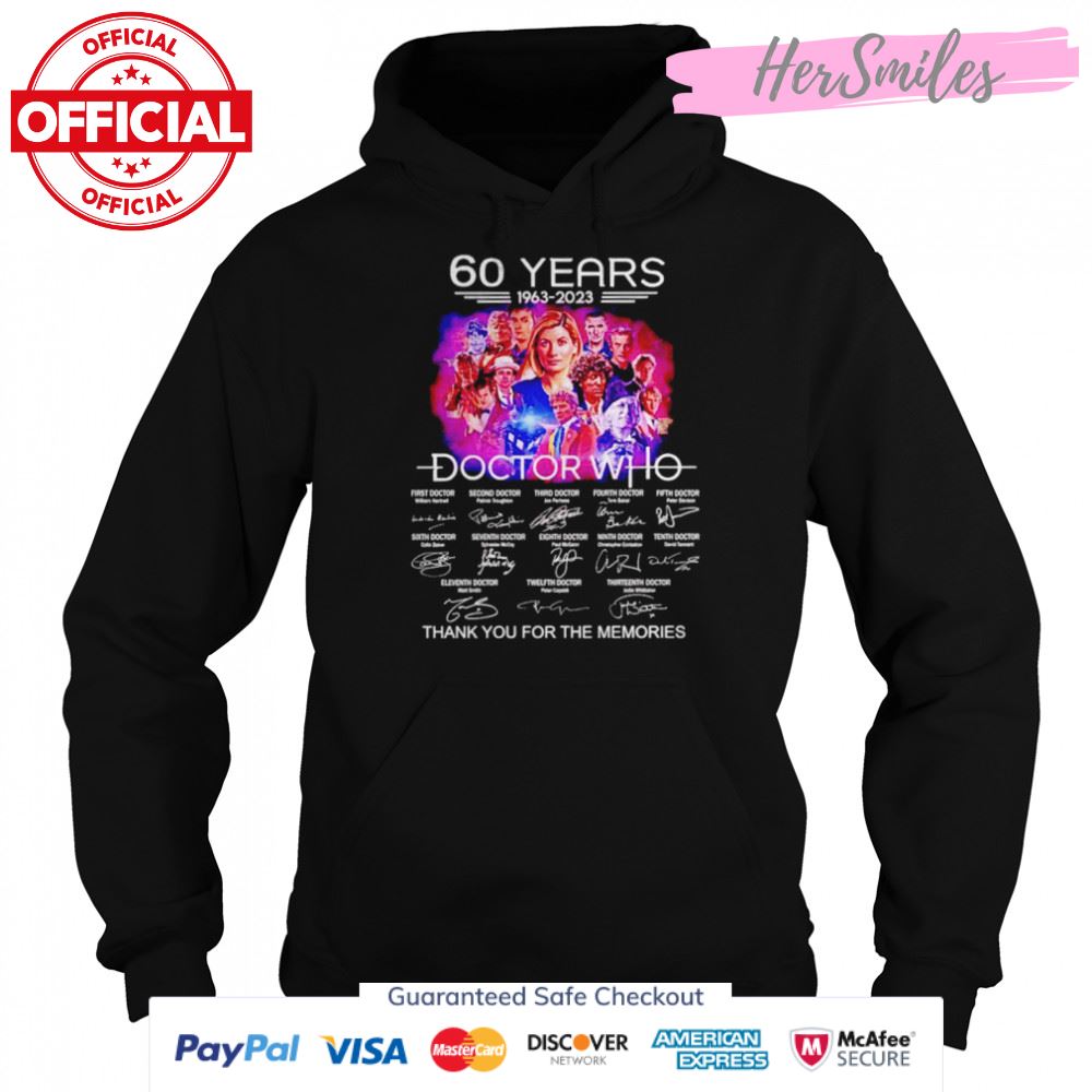 60 years Doctor Who 1963 2023 signatures shirt 60 years Doctor Who 1963 2023 signatures shirt