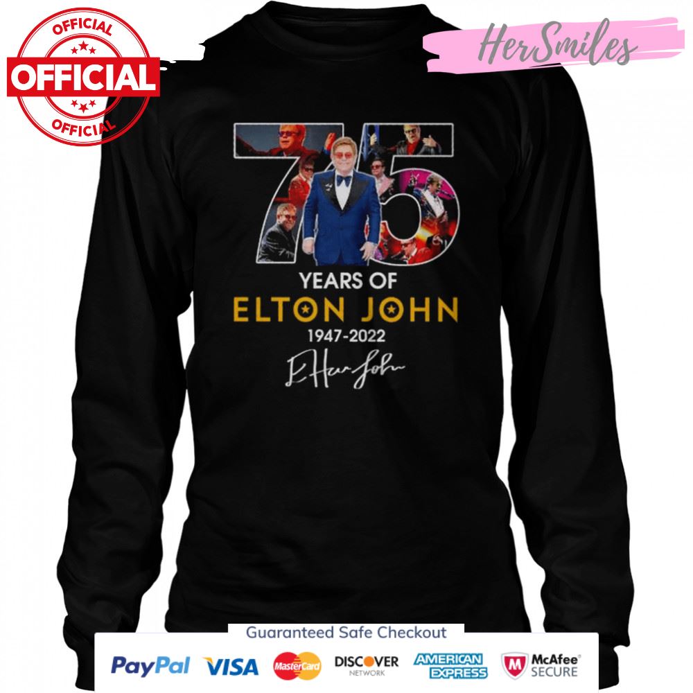 75 years of Elton John 1947 2022 signature shirt