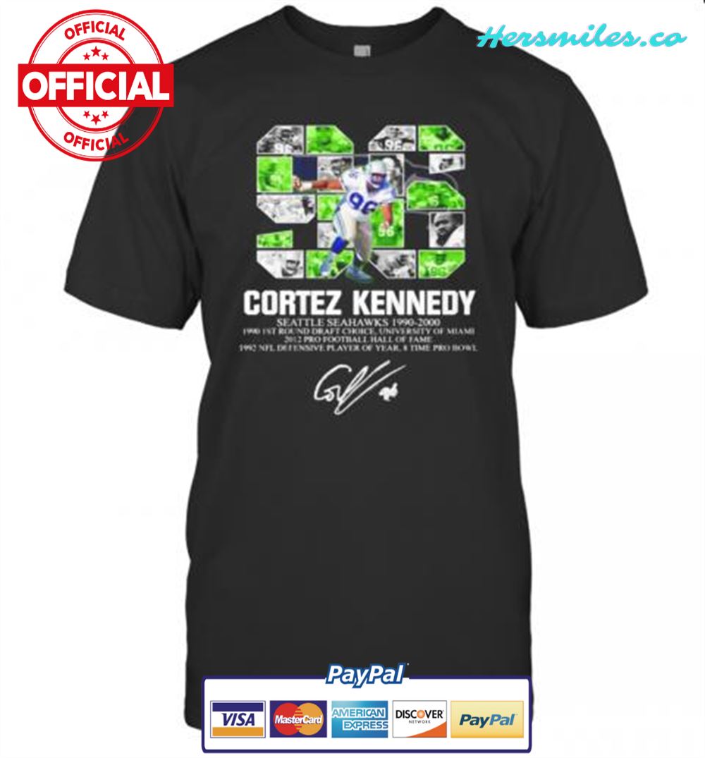 96 Cortez Kennedy Seattle Seahawks 1990 2000 Signature T-Shirt