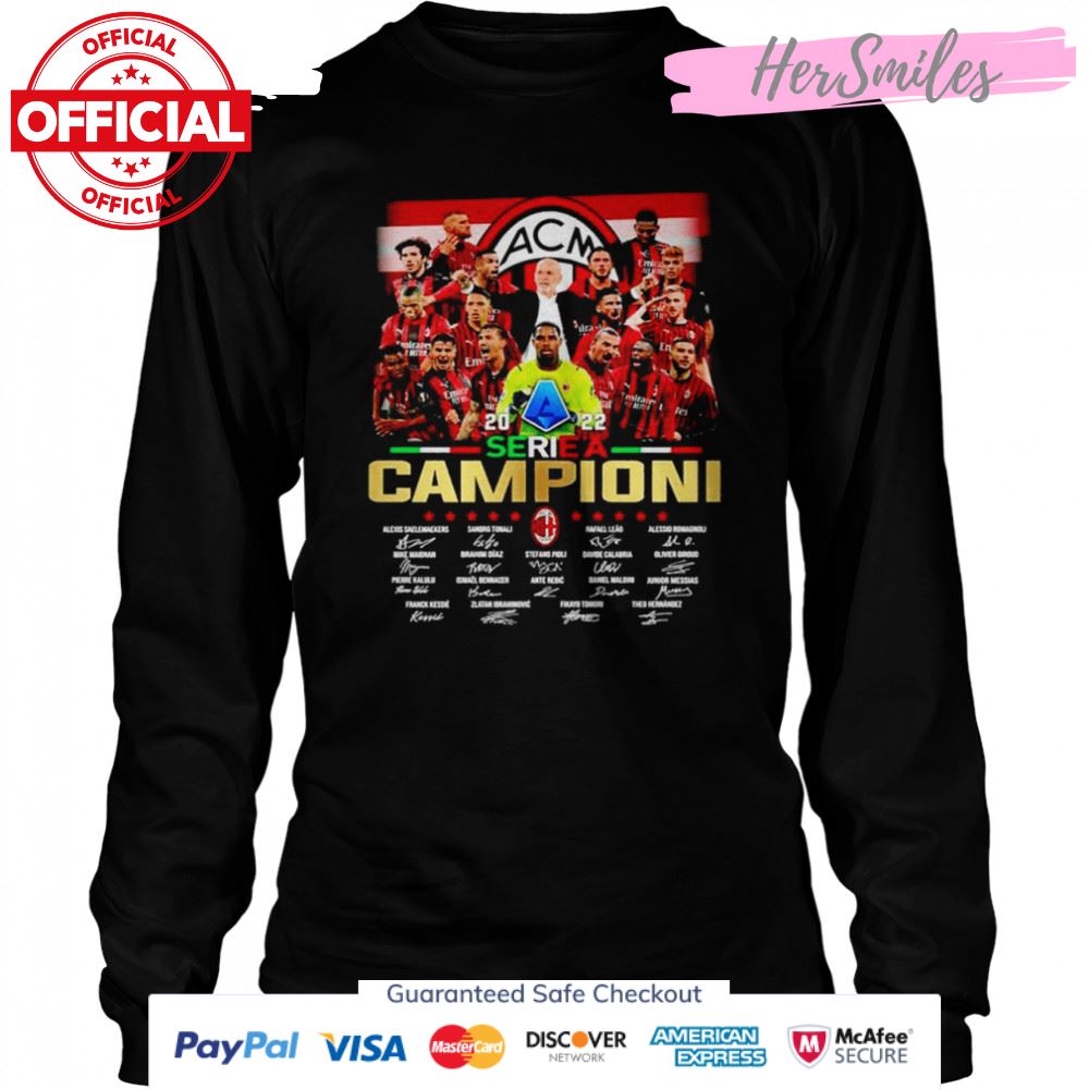 AC Milan 2022 Serie A Campioni signatures shirt AC Milan 2022 Serie A Campioni signatures shirt