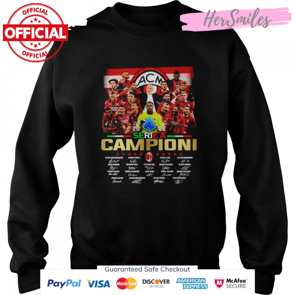 AC Milan 2022 Serie A Campioni signatures shirt AC Milan 2022 Serie A Campioni signatures shirt