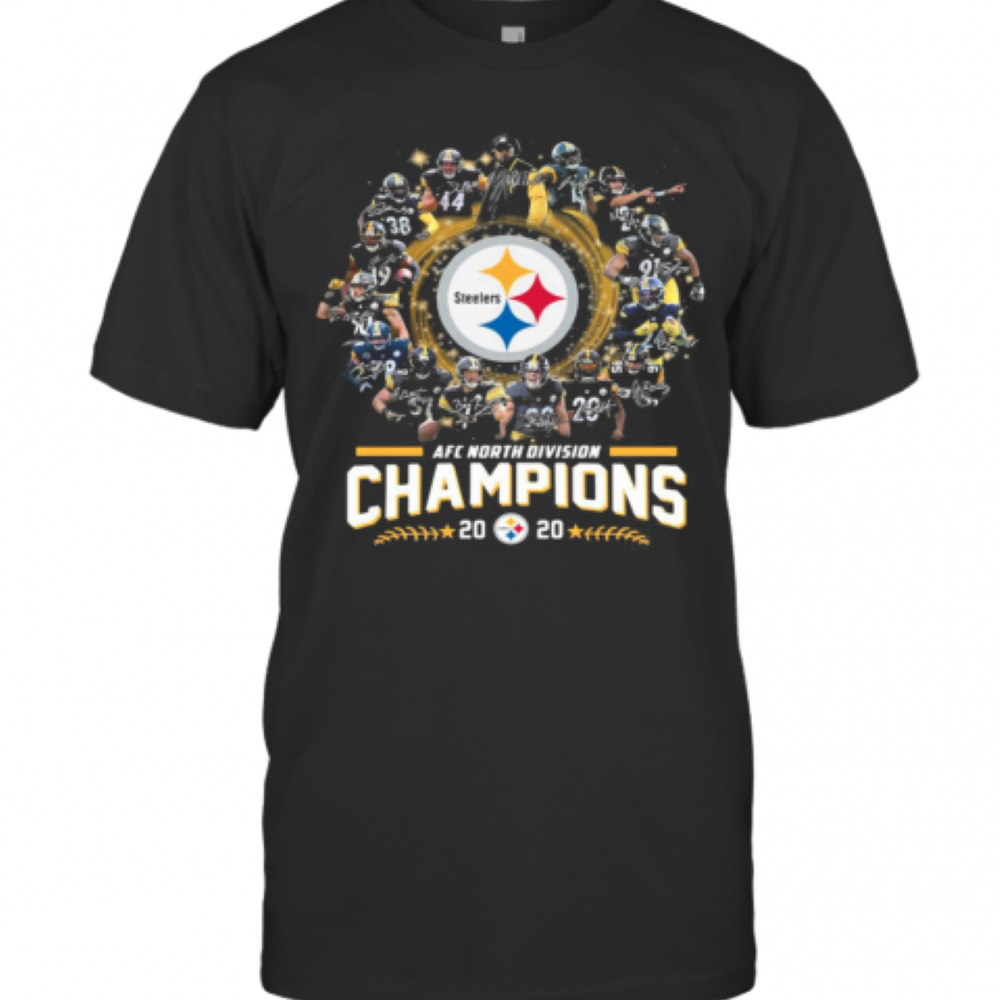 AFC North Division Champions 2020 Pittsburgh Steelers Signatures T-Shirt