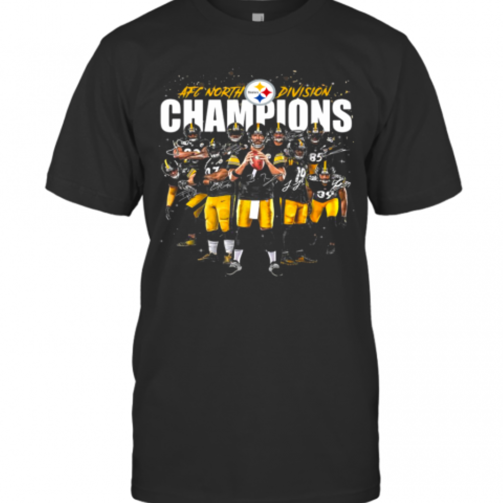 AFC North Division Champions Pittsburgh Steelers Signatures T-Shirt